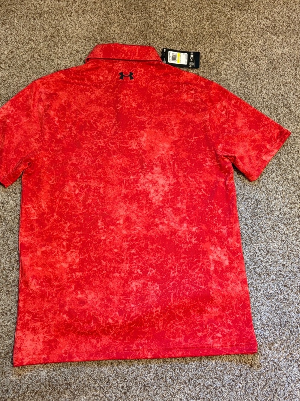 NWT Under Armour Golf Playoff Polo Shirt 2.0 Printed Medium Atomic Red NEW $70 - Picture 6 of 11